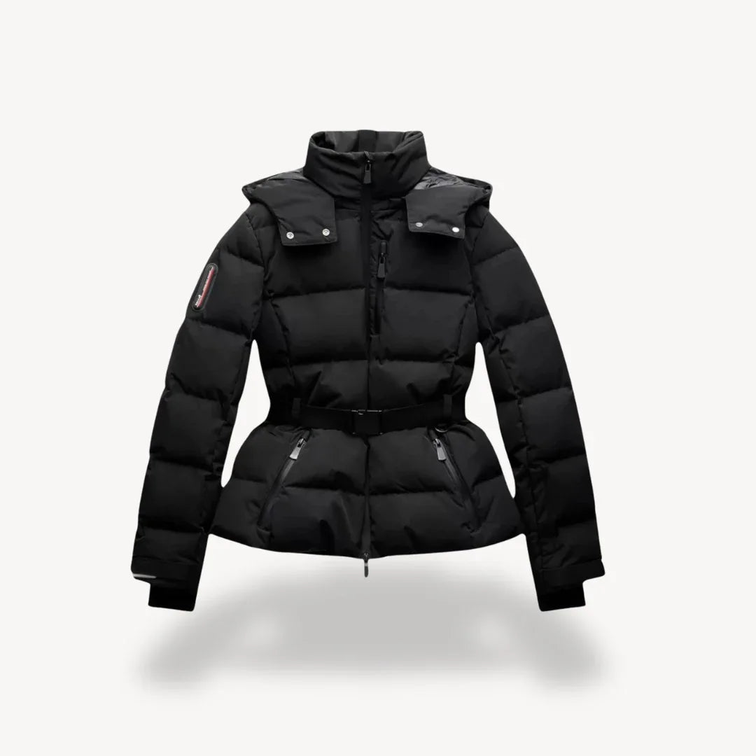 Wasserabweisende Pufferjacke mit Gürtel für Damen
