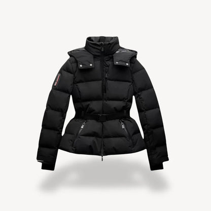 Wasserabweisende Pufferjacke mit Gürtel für Damen