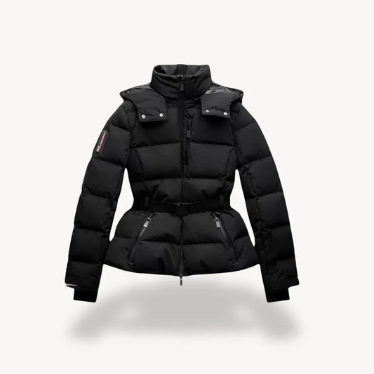 Wasserabweisende Pufferjacke mit Gürtel für Damen