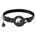 Wasserdichtes Katzenhalsband mit reflektierenden Streifen und verstellbarem AirTag-Halter, sicher und robust
