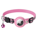 Wasserdichtes Katzenhalsband mit reflektierenden Streifen und verstellbarem AirTag-Halter, sicher und robust