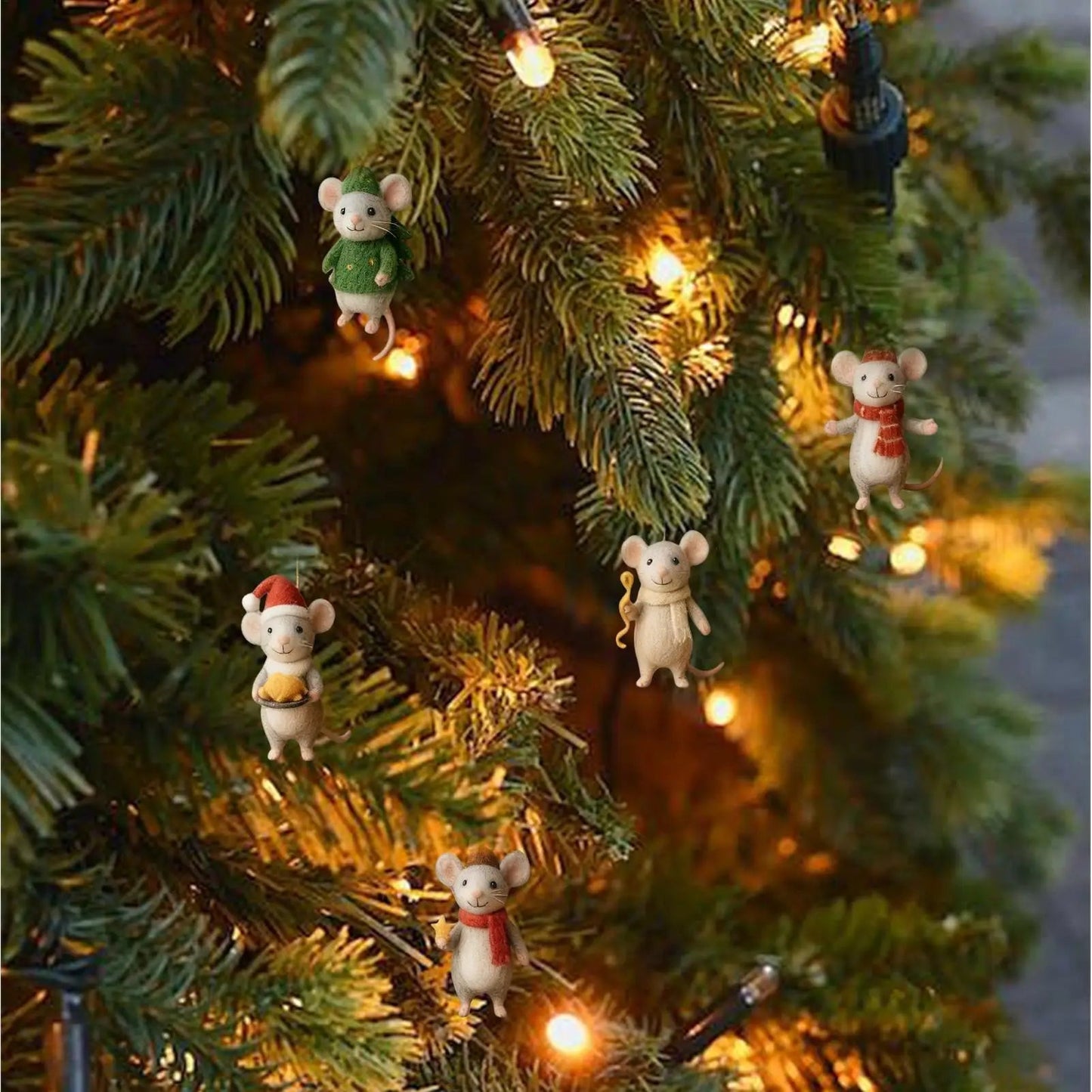 Weihnachts-Adventskalender 2025 mit Wollmäusen – 24-tägiges Set mit Filzmäusen und einer Überraschung 0