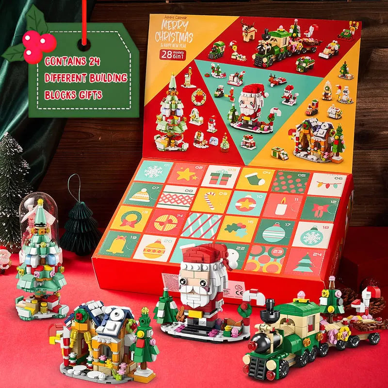 Weihnachts-Adventskalender mit Bausteinen 2025 – ein 24-tägiges Set mit weihnachtlichen Mini-Überraschungskonstruktionen für Kinder 3