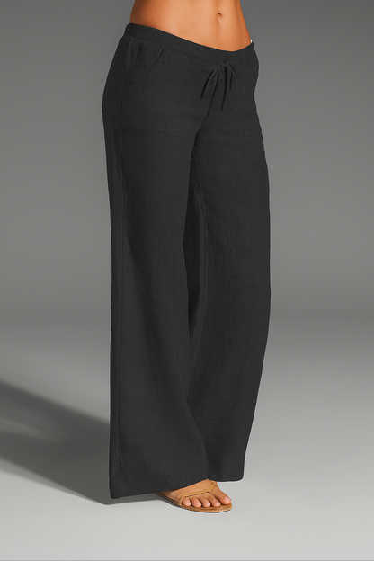 Weite Hose für Damen – Atmungsaktive Sommerhose mit elastischem Bund und Kordelzug – Ideal für lässige und schicke Outfits