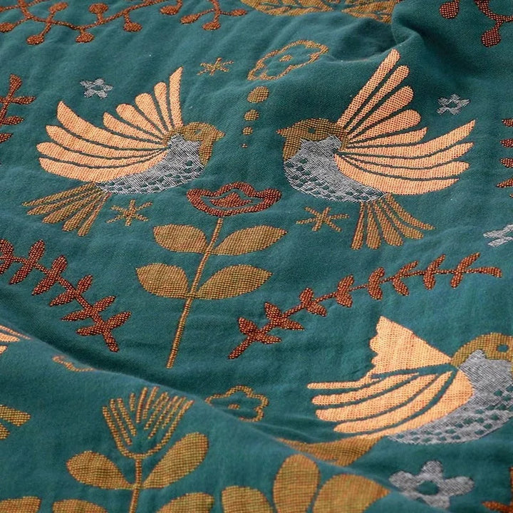 Wendbare skandinavische Vogeldecke | 100 % Baumwolldecke 2