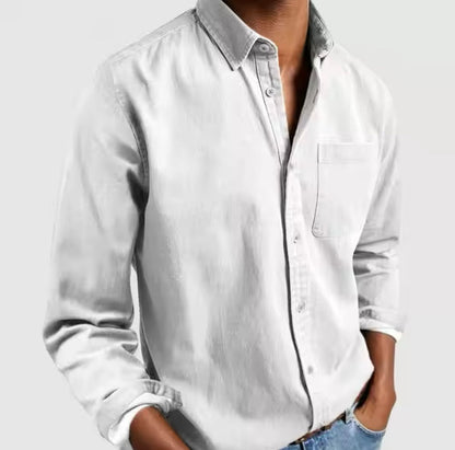 Camicia da uomo a manica lunga con colletto e bottoni | Casual