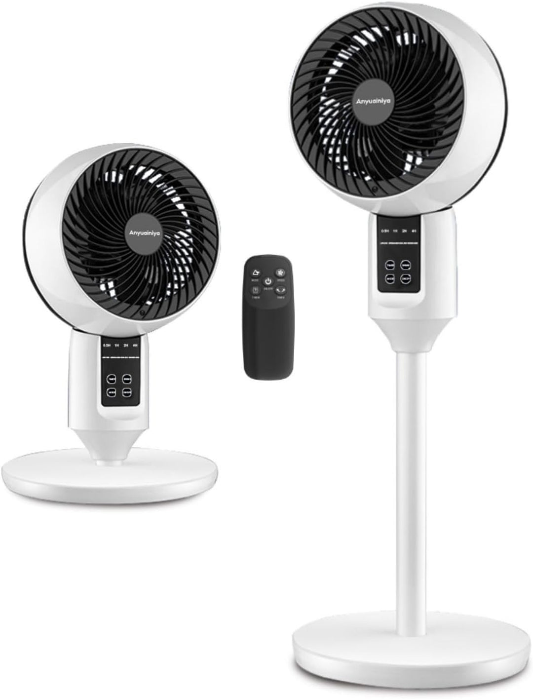 Weißer Standventilator mit Fernbedienung