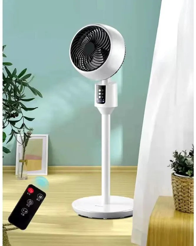 Weißer Standventilator mit Fernbedienung