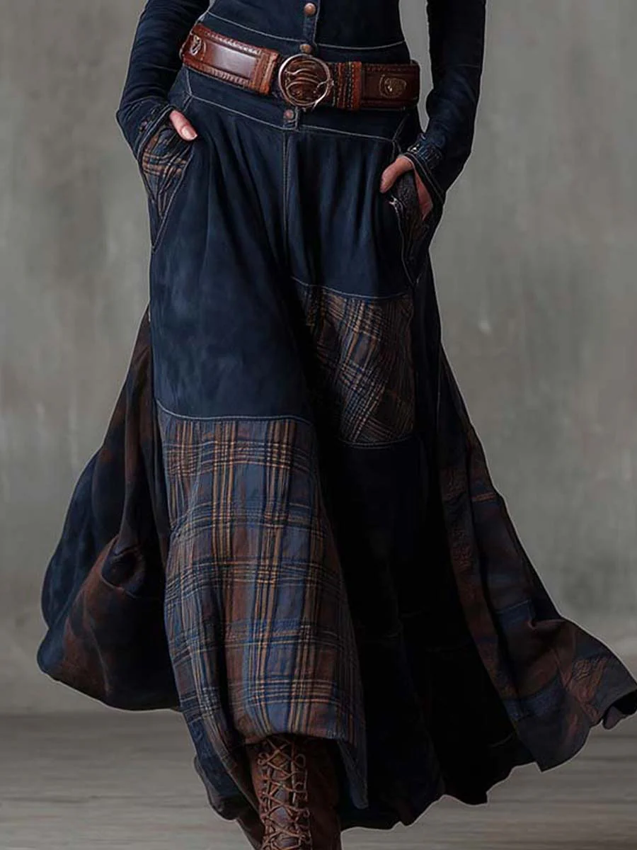 Elisa | Women's Suede Maxi Dress with Belt