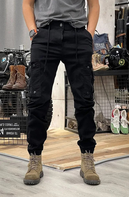 Pantaloni cargo da uomo con tasche applicate davanti | Vestibilità slim