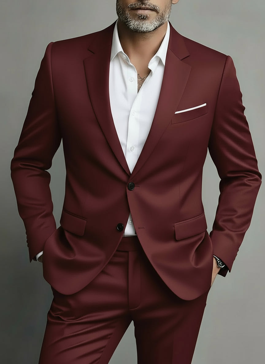 Zweiteiliger Slim-Fit-Anzug für Herren – Maßgeschneidertes formelles Set für Business und Abendgarderobe 0