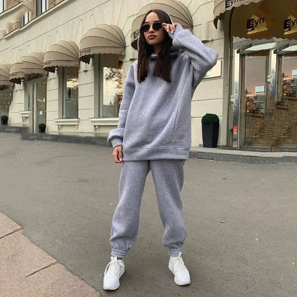 Zweiteiliges Loungewear-Set für Damen – Lockere Passform – Weiche Stoffmischung – Gerippte Bündchen