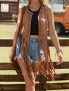 Ärmellose Hippiejacke für Damen im Boho-Stil