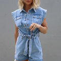 Ärmelloser Denim Jumpsuit für Damen