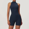 Ärmelloser Fitness Jumpsuit für Damen mit Reißverschluss