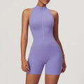 Ärmelloser Fitness Jumpsuit für Damen mit Reißverschluss