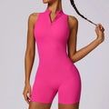 Ärmelloser Fitness Jumpsuit für Damen mit Reißverschluss