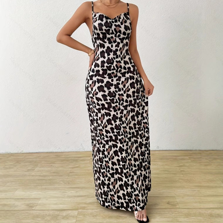 Ärmelloses Kleid für Frauen mit Satin-Effekt