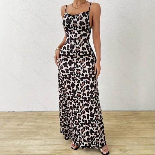 Ärmelloses Kleid für Frauen mit Satin-Effekt