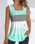 Ärmelloses Tanktop Damen mit Knopfdetail