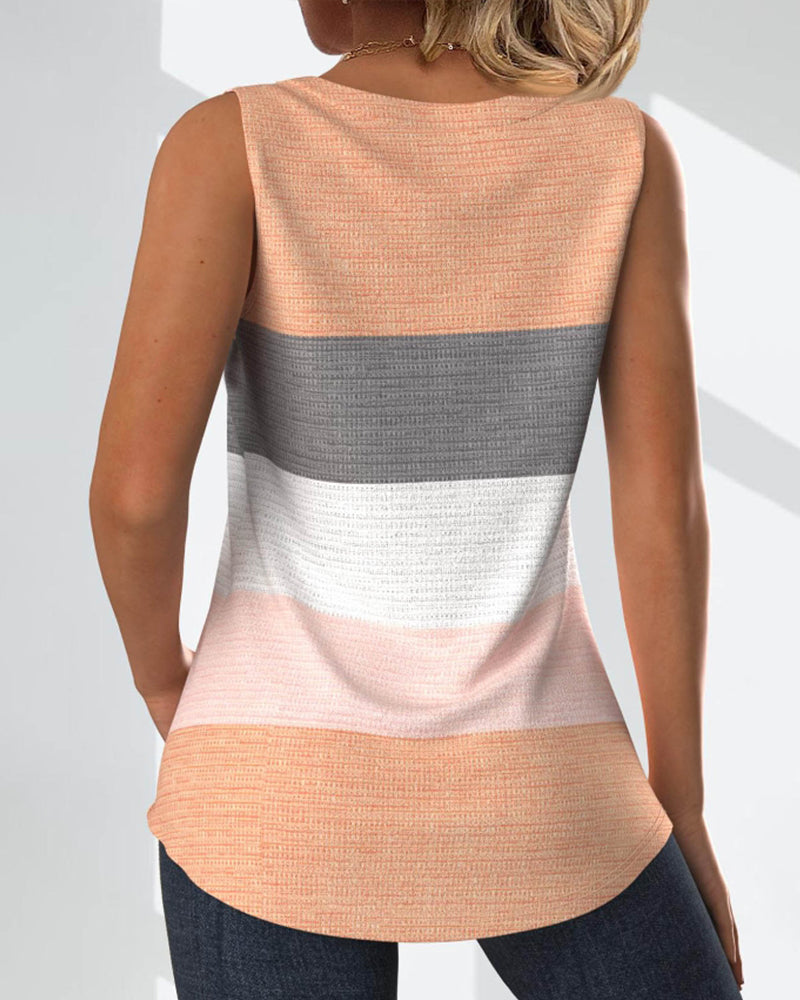 Ärmelloses Tanktop Damen mit Knopfdetail