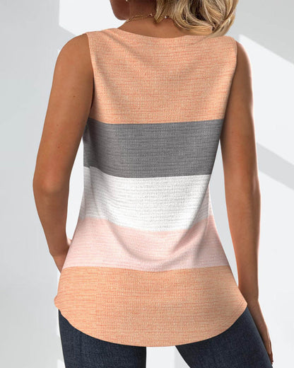 Ärmelloses Tanktop Damen mit Knopfdetail