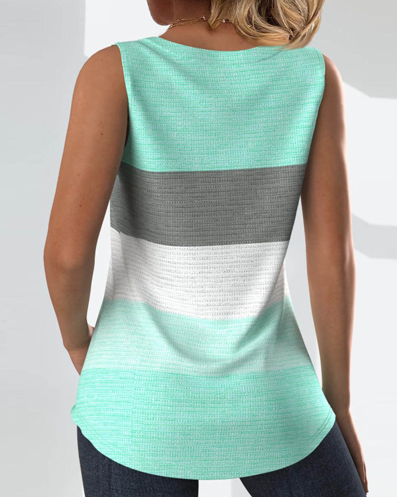 Ärmelloses Tanktop Damen mit Knopfdetail