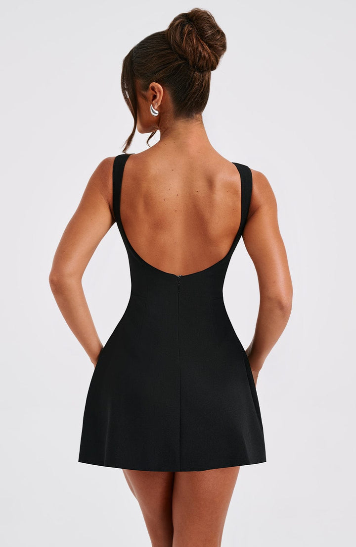 Damen Ärmelloses A-Linie Mini Kleid | Strukturiertes Ausgestelltes Skater Kleid