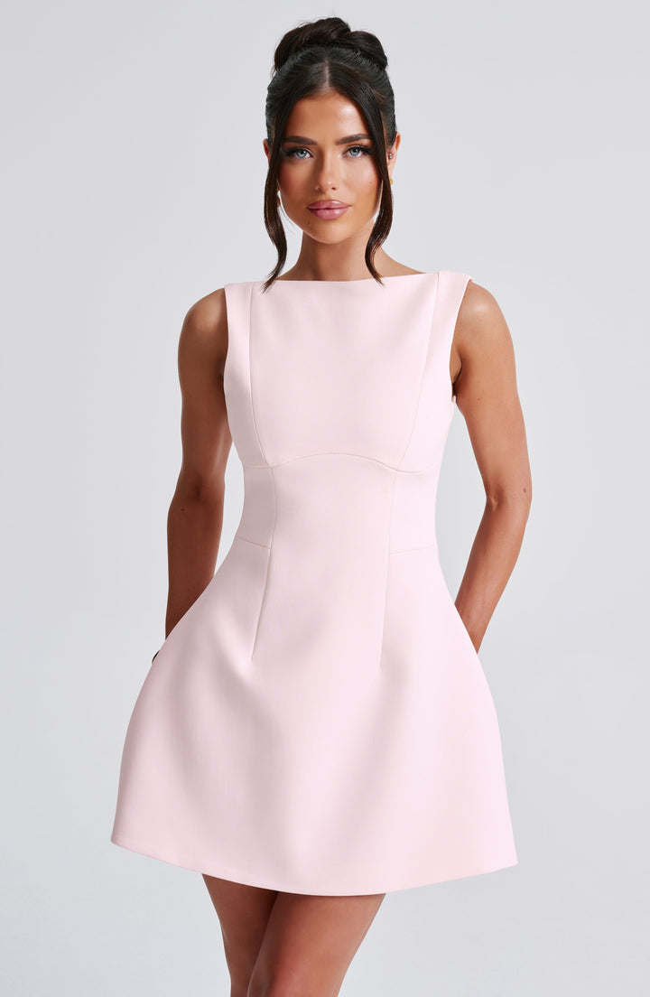 Damen Ärmelloses A-Linie Mini Kleid | Strukturiertes Ausgestelltes Skater Kleid