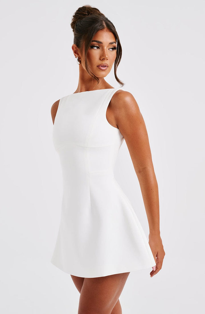 Damen Ärmelloses A-Linie Mini Kleid | Strukturiertes Ausgestelltes Skater Kleid