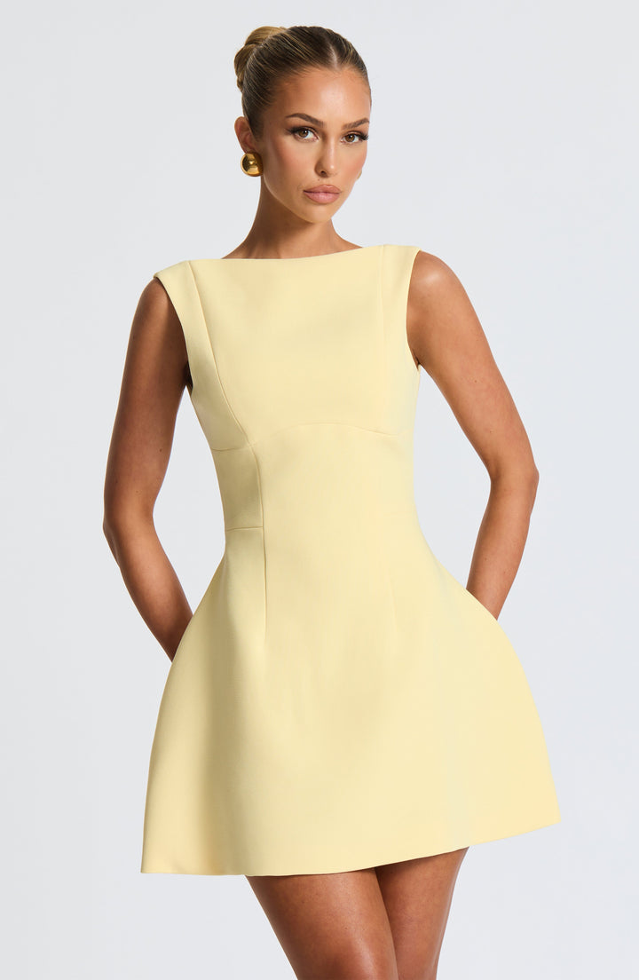 Damen Ärmelloses A-Linie Mini Kleid | Strukturiertes Ausgestelltes Skater Kleid