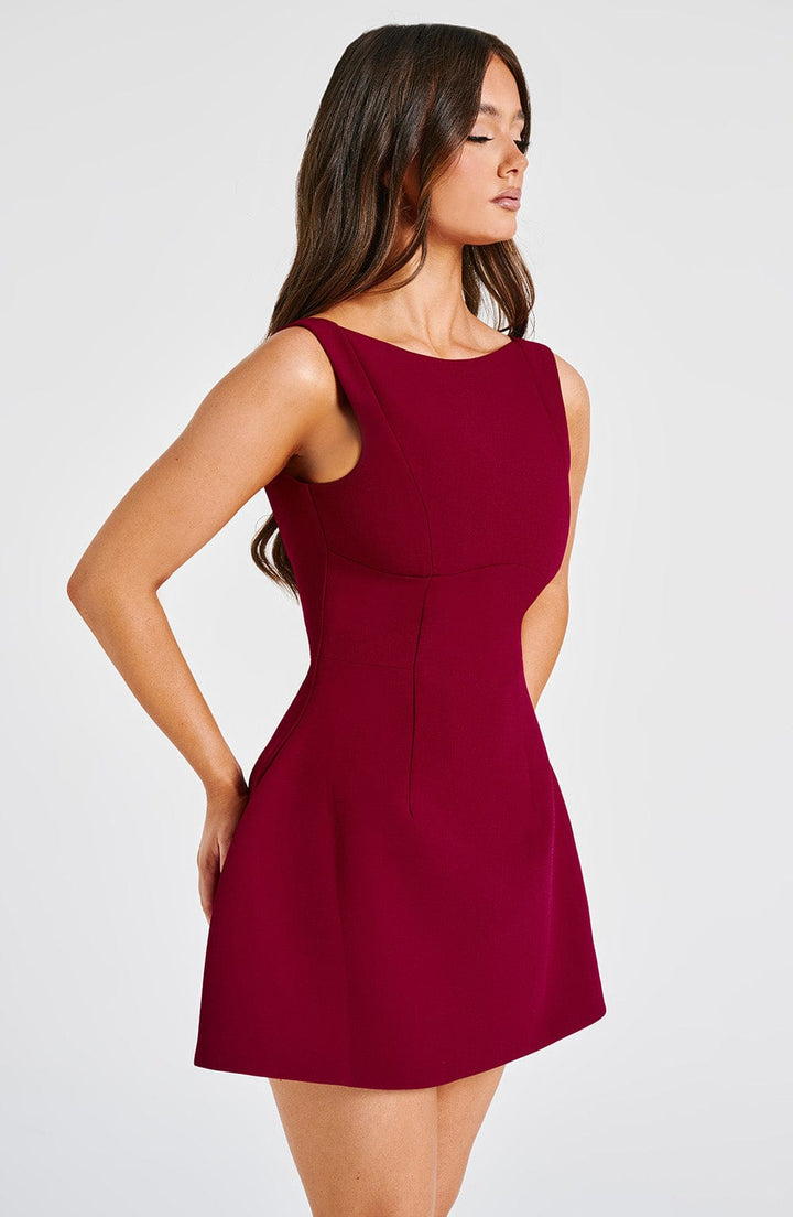 Damen Ärmelloses A-Linie Mini Kleid | Strukturiertes Ausgestelltes Skater Kleid