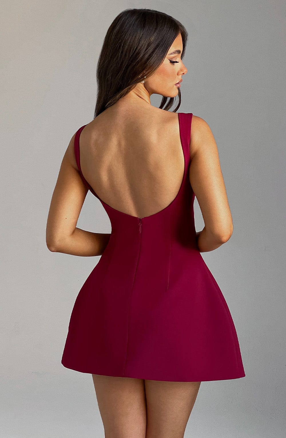 Damen Ärmelloses A-Linie Mini Kleid | Strukturiertes Ausgestelltes Skater Kleid