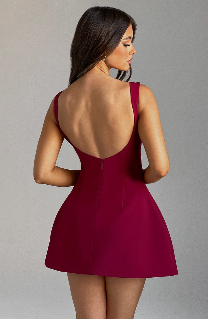 Damen Ärmelloses A-Linie Mini Kleid | Strukturiertes Ausgestelltes Skater Kleid
