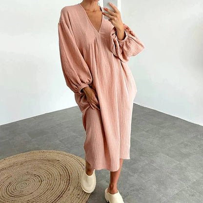 Damen Midi Kleid mit langen Ärmeln – Aurora