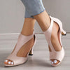 Scarpe con tacco da donna con punta aperta e tacco a blocco | Minimaliste