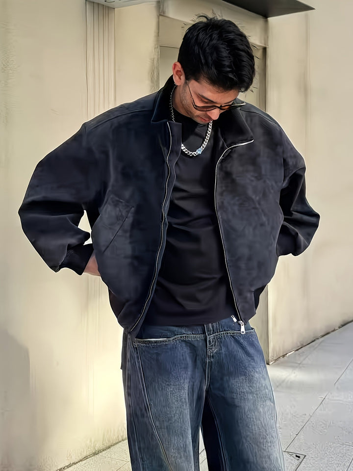 Herren Bomberjacke | Bequeme Passform mit Reissverschluss | Stehkragen Design | Streetwear Freizeitlook