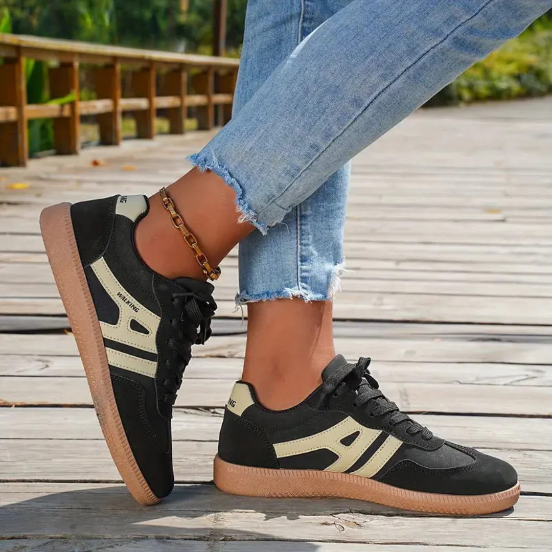 Damen Retro Sneaker mit Schnürung | Freizeit