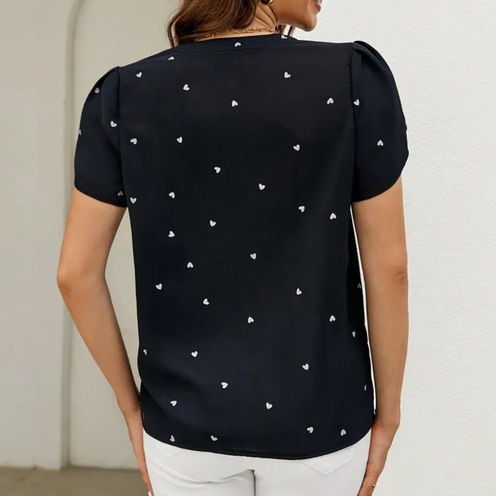 Bluse für Damen mit blütengeheilten Ärmeln