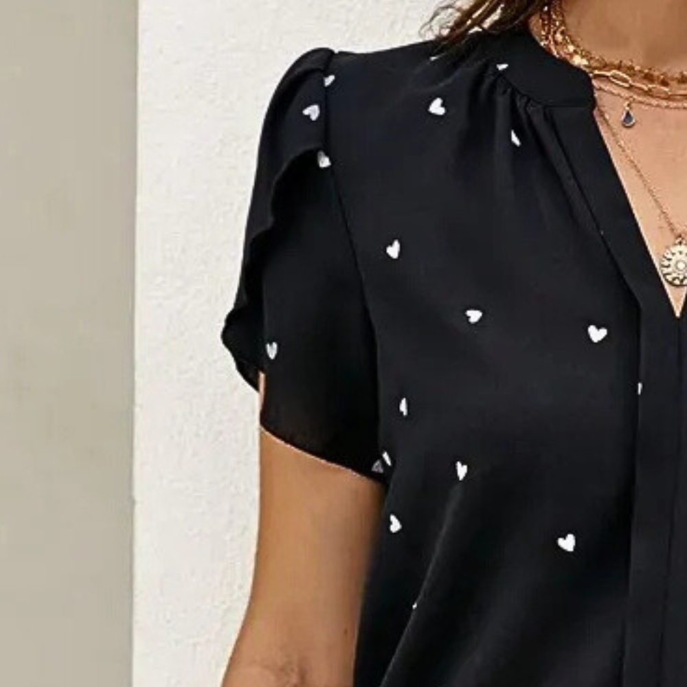 Bluse für Damen mit blütengeheilten Ärmeln
