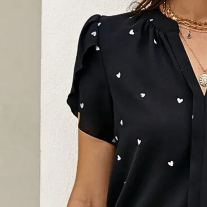 Bluse für Damen mit blütengeheilten Ärmeln
