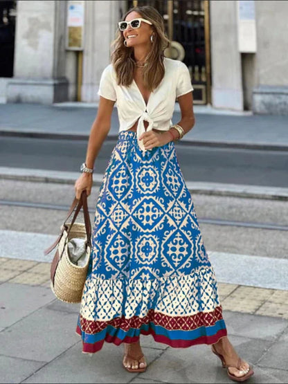 Boho Maxirock mit Ethno-Muster – Stilvoll & Luftig
