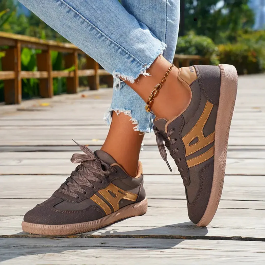 Damen Retro Sneaker mit Schnürung | Freizeit
