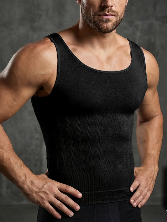 Herren Kompressions Tanktop | Körpernahes Ärmelloses Oberteil | Nahtlose Silhouette | Moderner Alltagslook