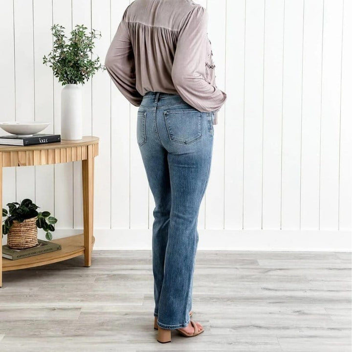 Damen Enganliegende Hose mit Mittlerer Taille | Gerader Schnitt
