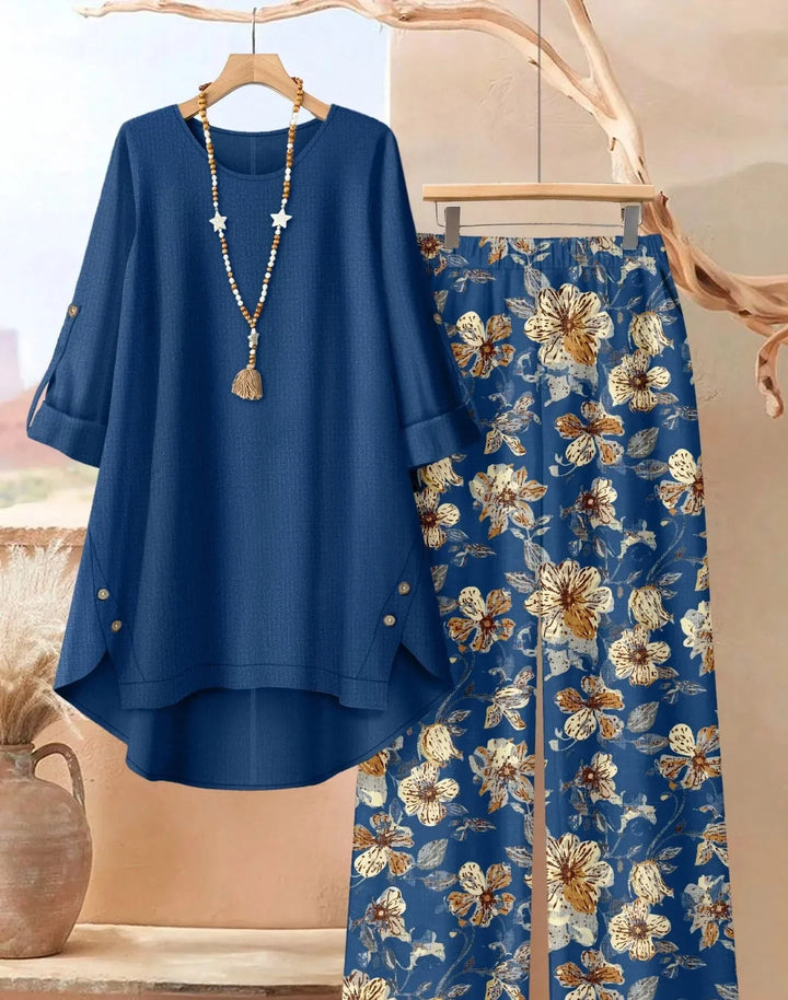 Marisol | Women's Layered Tunic & Wide-Leg Trousers Set