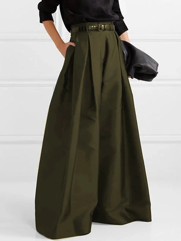 Women's high-waisted maxi skirt | Pleated design