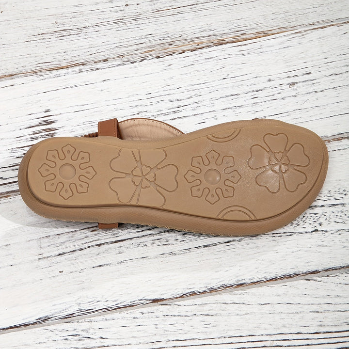 Damen Boho Sandalen Perlen Riemen Offene Zehen Flache Sandalen | Zehenring