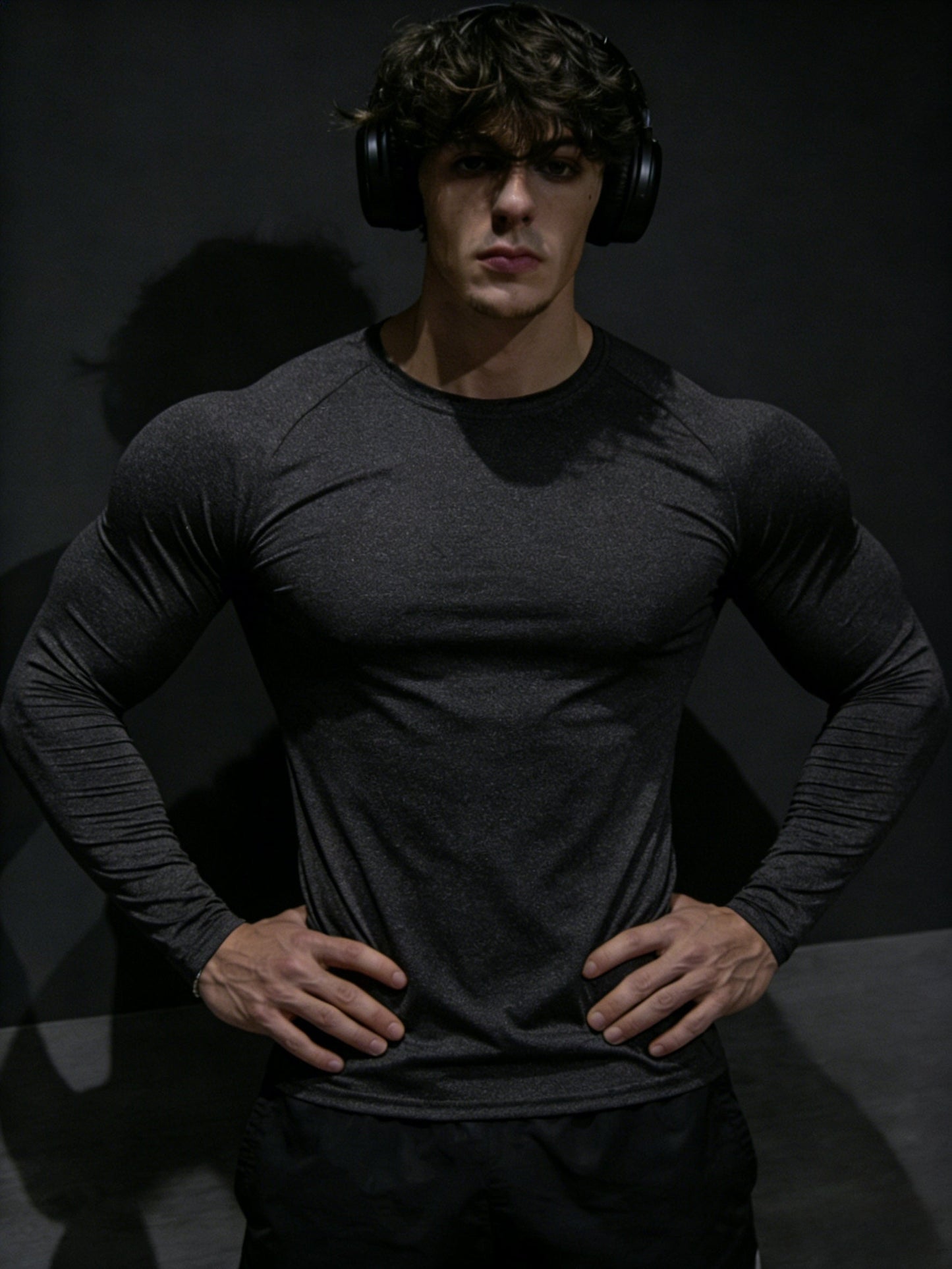 Pánské kompresní tričko s dlouhým rukávem a svalovým střihem | Fitness oblečení