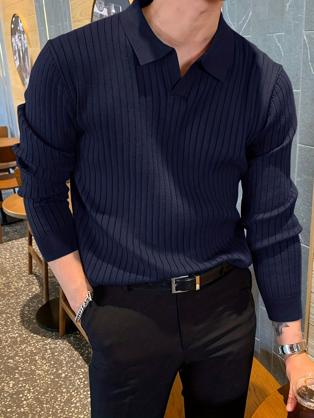 Przemek | Maglione da uomo in maglia con colletto da polo